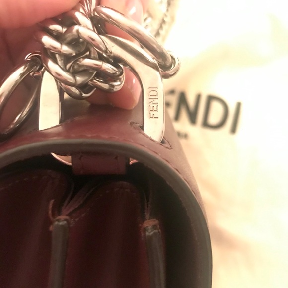 ❌SOLD❌  FENDI KAN SMALL BURGUNDY CALFSKIN MINI BAG - Picture 13 of 13